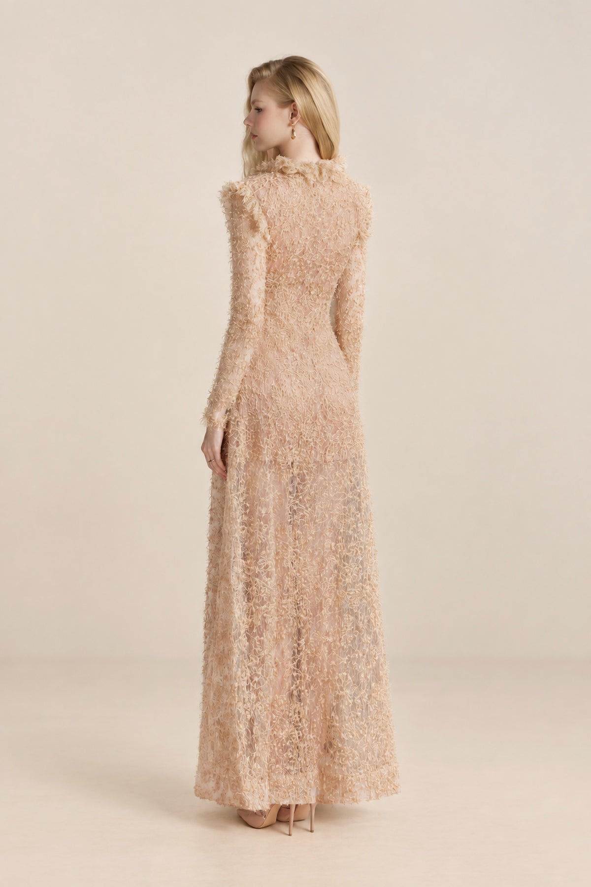 Apricot Lace Gown